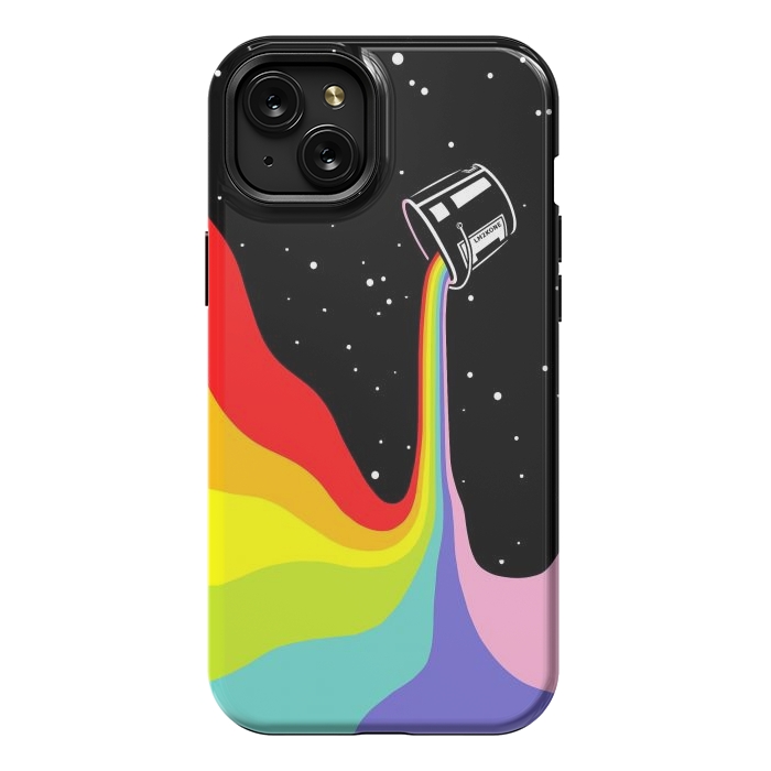 iPhone 15 Plus StrongFit Space Paint Rainbow  by LM2Kone