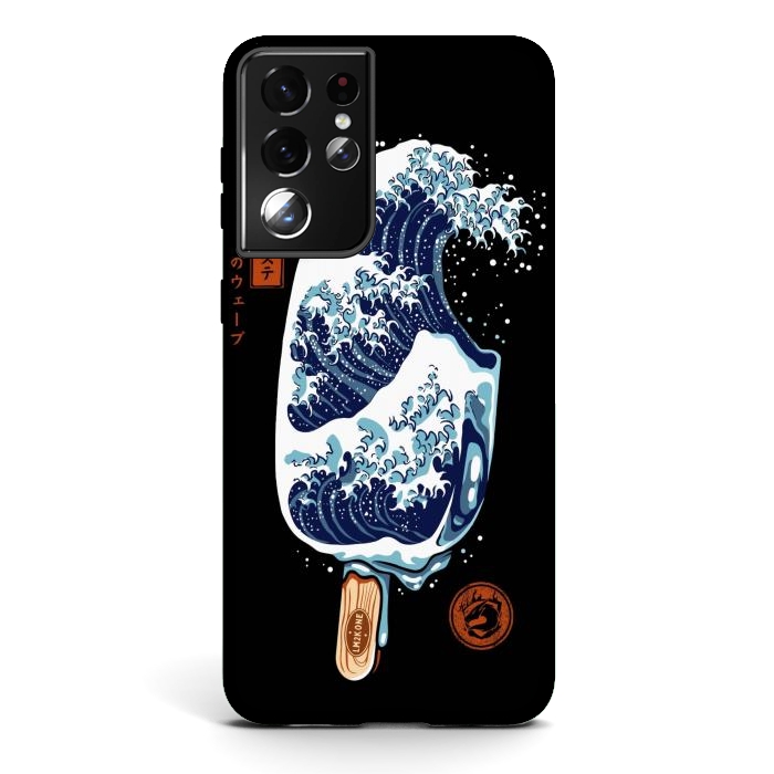 Galaxy S21 ultra StrongFit Great Wave Ice Cream by LM2Kone