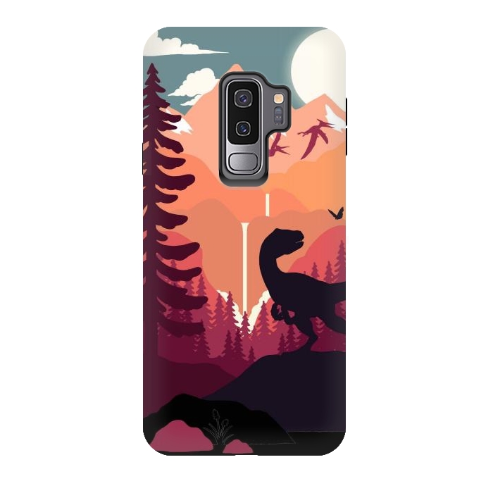 Galaxy S9 plus StrongFit Jurassic Raptor Outdoors by LM2Kone