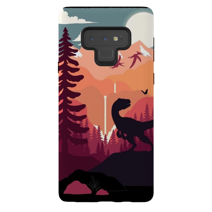 Galaxy Note 9 StrongFit Jurassic Raptor Outdoors by LM2Kone