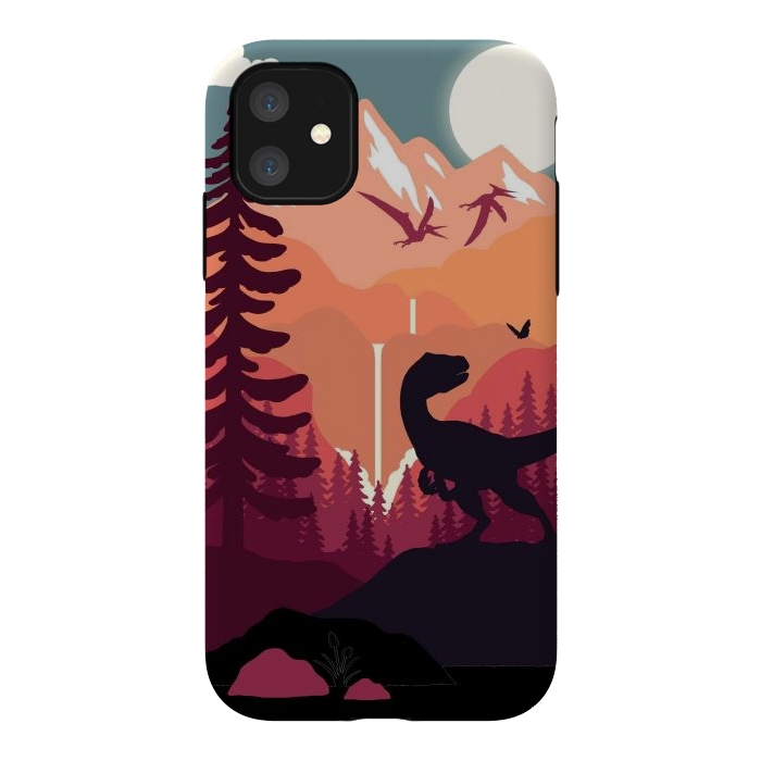 iPhone 11 StrongFit Jurassic Raptor Outdoors by LM2Kone