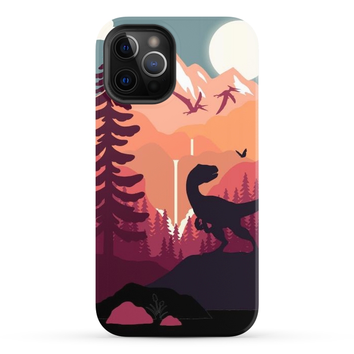 iPhone 12 Pro StrongFit Jurassic Raptor Outdoors by LM2Kone