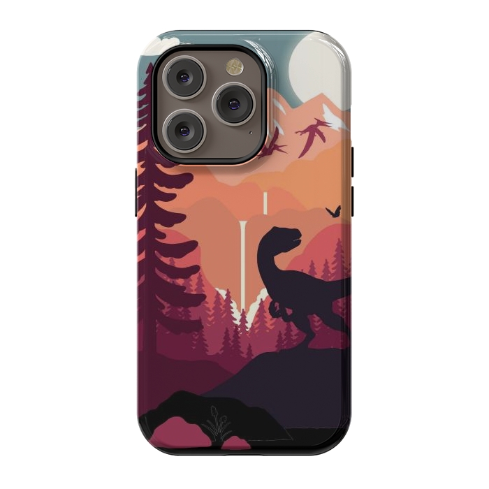 iPhone 14 Pro StrongFit Jurassic Raptor Outdoors by LM2Kone