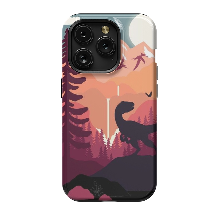 iPhone 15 Pro StrongFit Jurassic Raptor Outdoors by LM2Kone