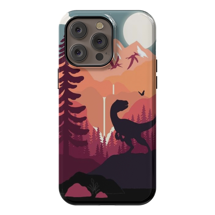 iPhone 14 Pro max StrongFit Jurassic Raptor Outdoors by LM2Kone