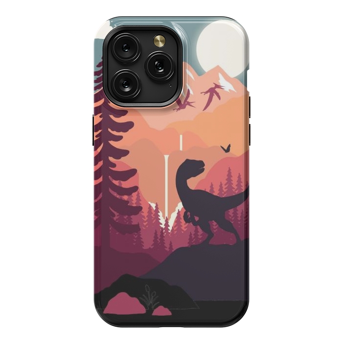 iPhone 15 Pro Max StrongFit Jurassic Raptor Outdoors by LM2Kone