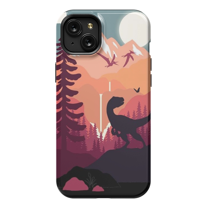 iPhone 15 Plus StrongFit Jurassic Raptor Outdoors by LM2Kone