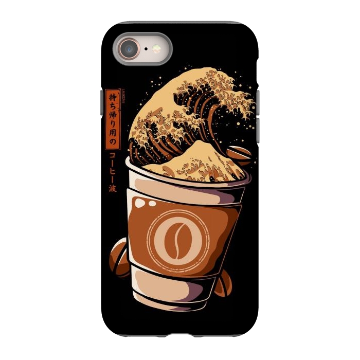 iPhone 8 StrongFit Great Wave of Takeout Coffee by LM2Kone