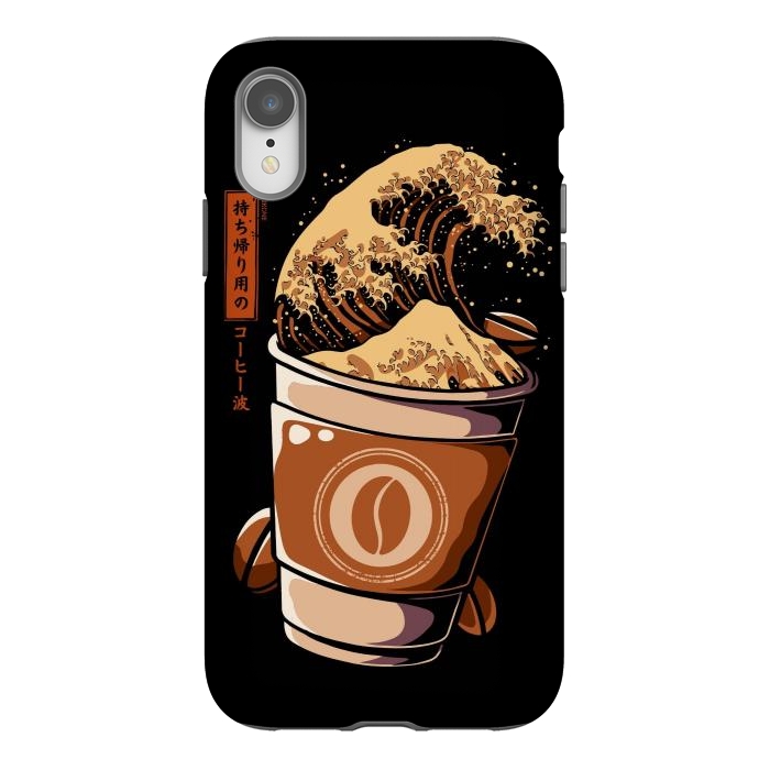 iPhone Xr StrongFit Great Wave of Takeout Coffee by LM2Kone