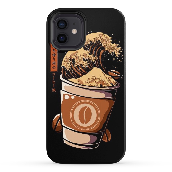 iPhone 12 StrongFit Great Wave of Takeout Coffee by LM2Kone