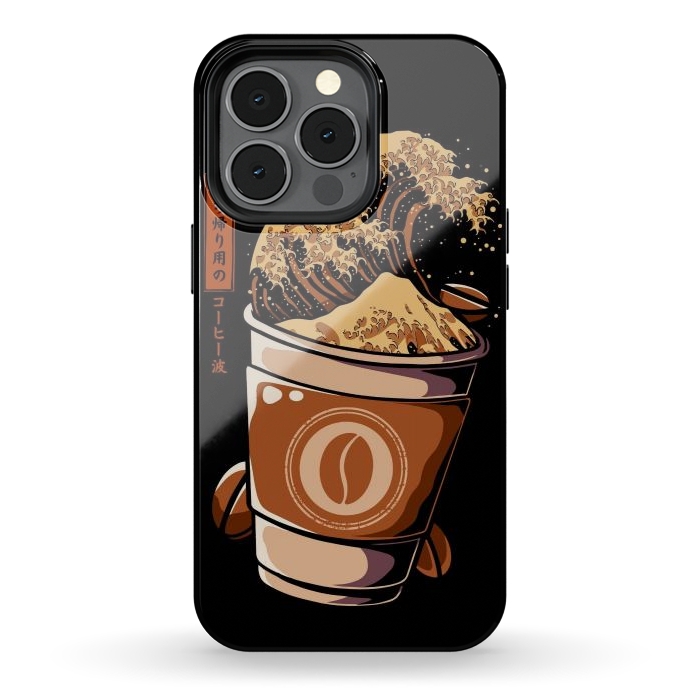 iPhone 13 pro StrongFit Great Wave of Takeout Coffee by LM2Kone