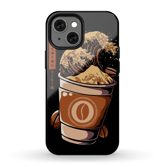 iPhone 13 mini StrongFit Great Wave of Takeout Coffee by LM2Kone