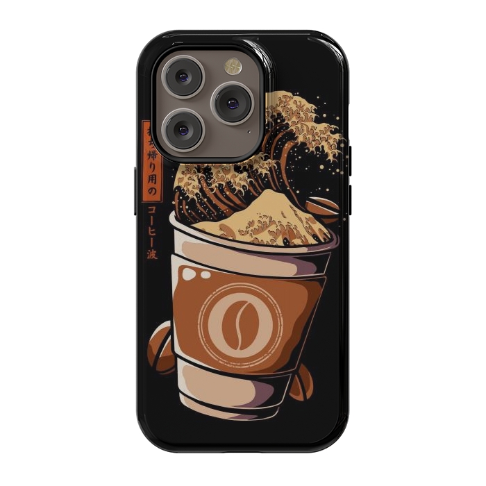 iPhone 14 Pro StrongFit Great Wave of Takeout Coffee by LM2Kone