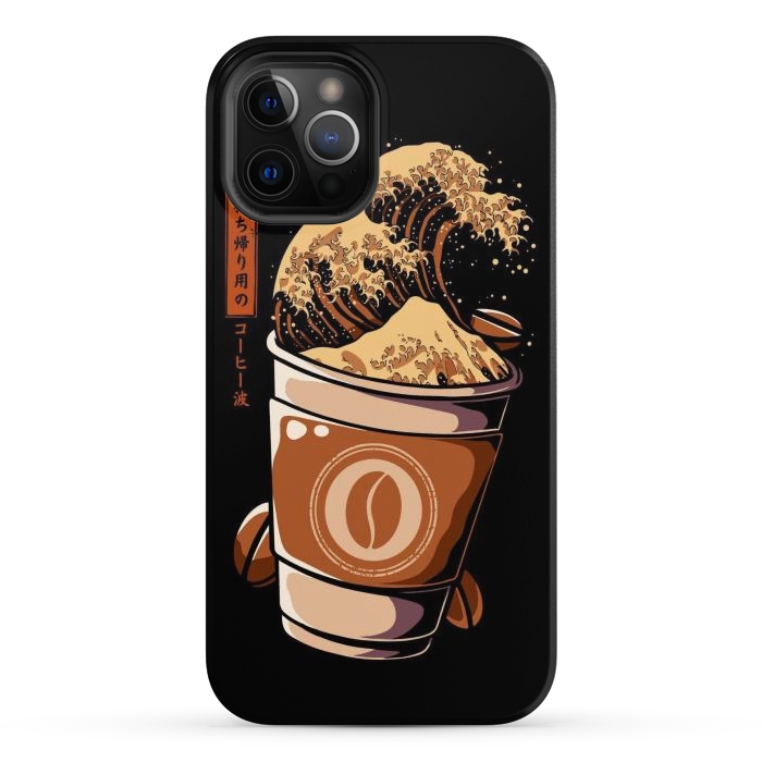 iPhone 12 Pro Max StrongFit Great Wave of Takeout Coffee by LM2Kone