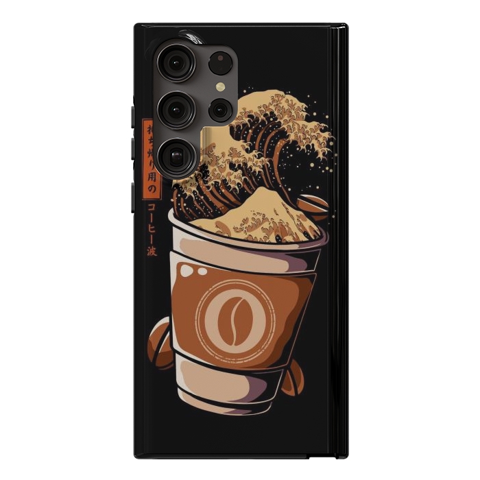 Galaxy S23 Ultra StrongFit Great Wave of Takeout Coffee by LM2Kone