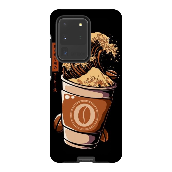 Galaxy S20 Ultra StrongFit Great Wave of Takeout Coffee by LM2Kone