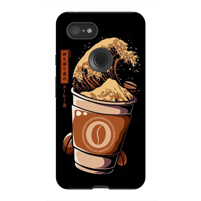 Pixel 3XL StrongFit Great Wave of Takeout Coffee by LM2Kone