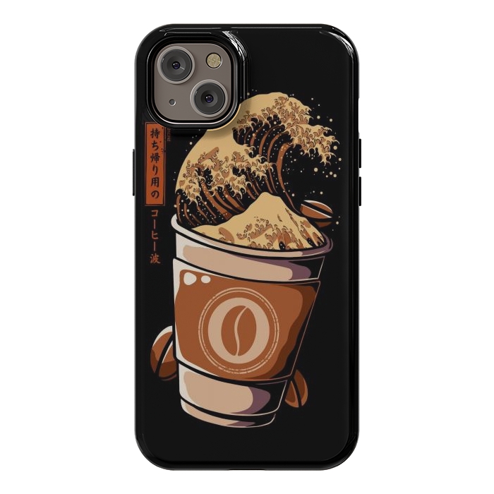 iPhone 14 Plus StrongFit Great Wave of Takeout Coffee by LM2Kone