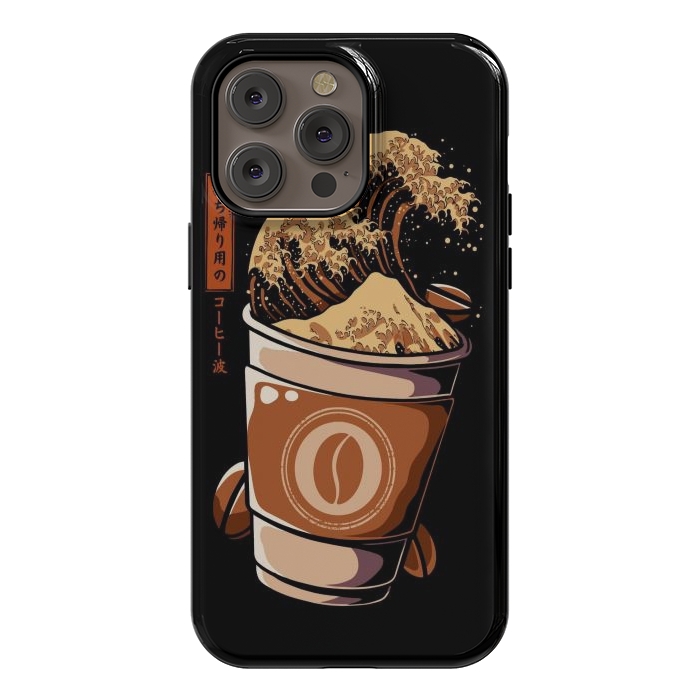 iPhone 14 Pro max StrongFit Great Wave of Takeout Coffee by LM2Kone