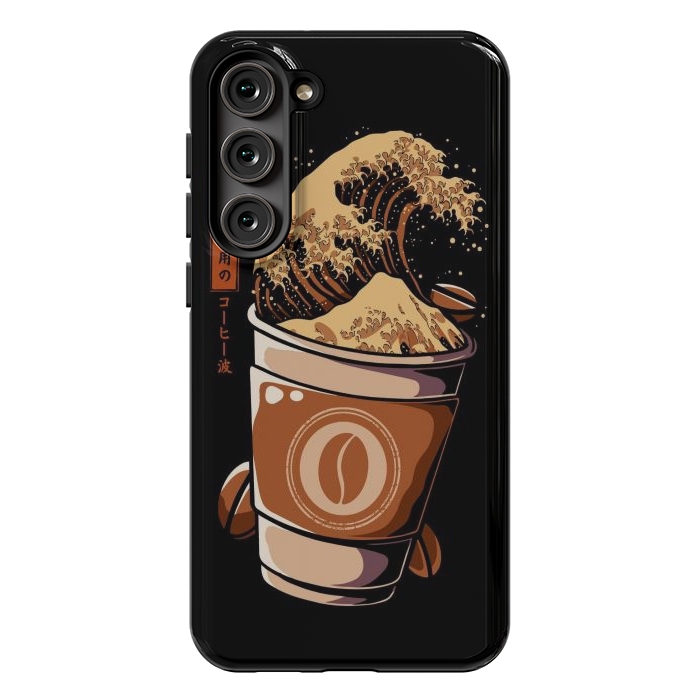 Galaxy S23 Plus StrongFit Great Wave of Takeout Coffee by LM2Kone