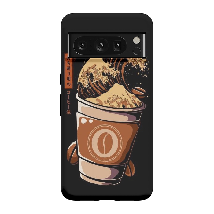 Pixel 8 Pro StrongFit Great Wave of Takeout Coffee by LM2Kone