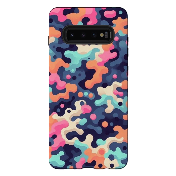 Galaxy S10 plus StrongFit Electric Blob Camo by JohnnyVillas