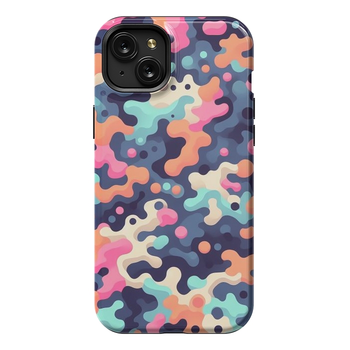 iPhone 15 Plus StrongFit Electric Blob Camo by JohnnyVillas