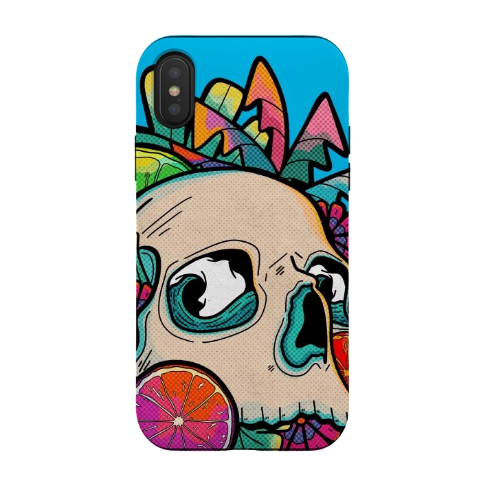 iPhone Xs / X StrongFit Summer fruit skull by Steve Wade (Swade)