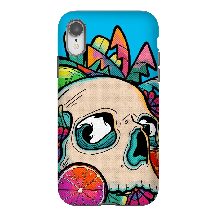 iPhone Xr StrongFit Summer fruit skull by Steve Wade (Swade)