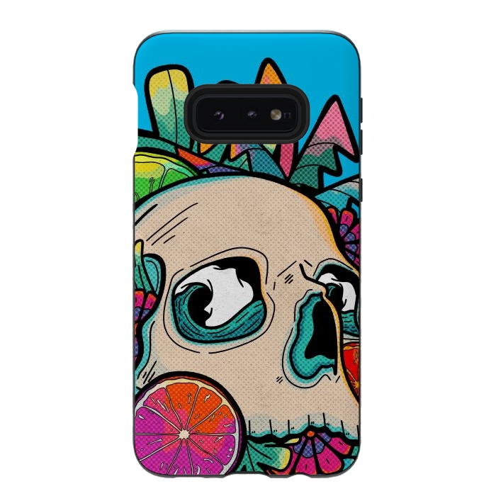 Galaxy S10e StrongFit Summer fruit skull by Steve Wade (Swade)