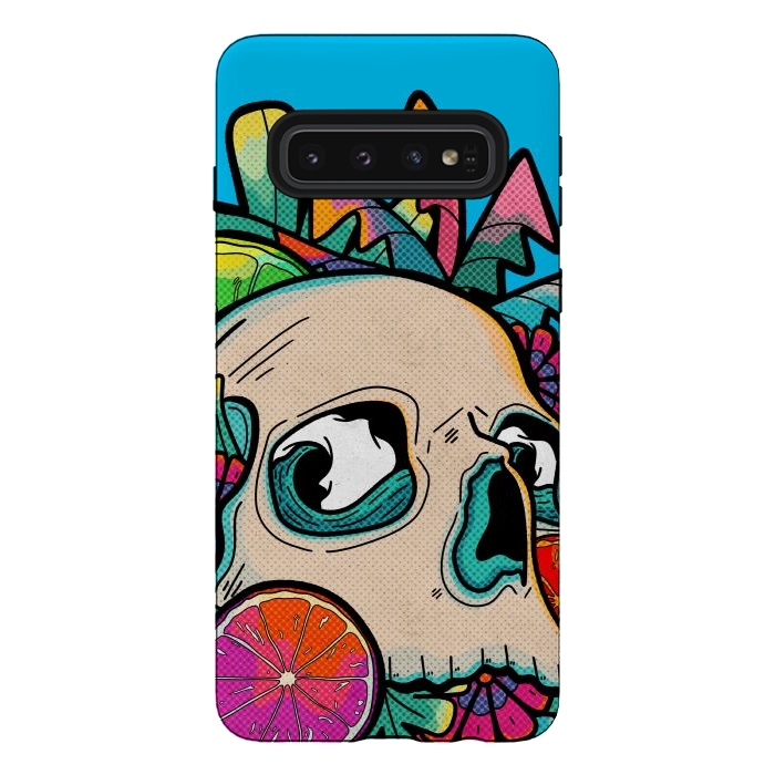 Galaxy S10 StrongFit Summer fruit skull by Steve Wade (Swade)