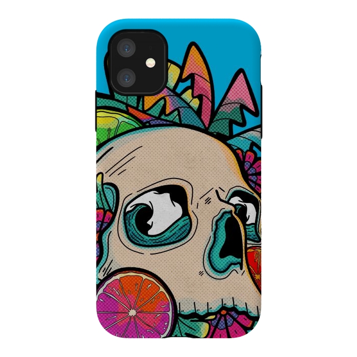 iPhone 11 StrongFit Summer fruit skull by Steve Wade (Swade)