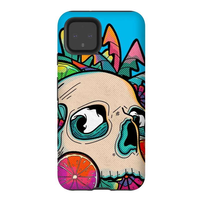 Pixel 4 StrongFit Summer fruit skull by Steve Wade (Swade)