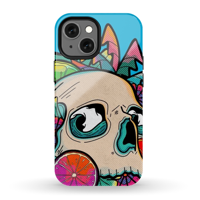 iPhone 12 mini StrongFit Summer fruit skull by Steve Wade (Swade)