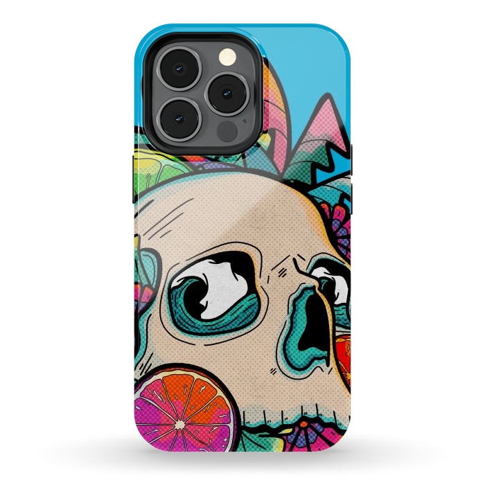 iPhone 13 pro StrongFit Summer fruit skull by Steve Wade (Swade)