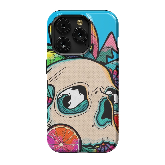 iPhone 15 Pro StrongFit Summer fruit skull by Steve Wade (Swade)