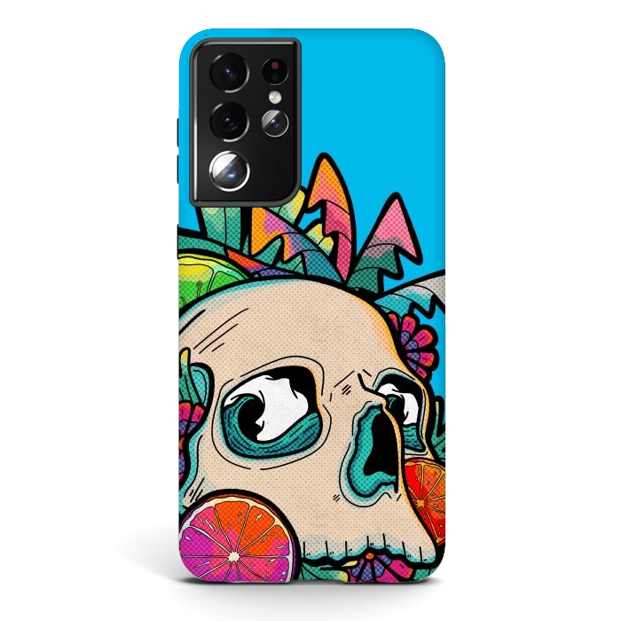 Galaxy S21 ultra StrongFit Summer fruit skull by Steve Wade (Swade)