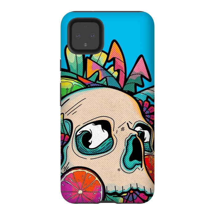 Pixel 4XL StrongFit Summer fruit skull by Steve Wade (Swade)