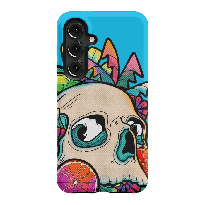 Galaxy S24 StrongFit Summer fruit skull by Steve Wade (Swade)