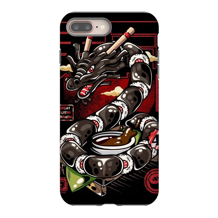 iPhone 7 plus StrongFit Great Sushi Dragon Japanese by LM2Kone