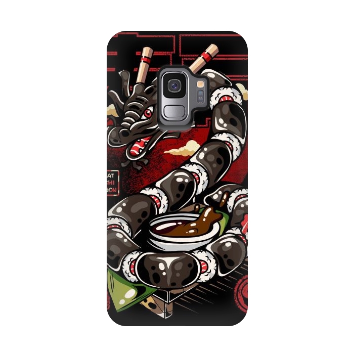 Galaxy S9 StrongFit Great Sushi Dragon Japanese by LM2Kone