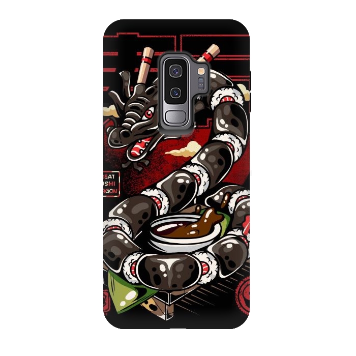 Galaxy S9 plus StrongFit Great Sushi Dragon Japanese by LM2Kone