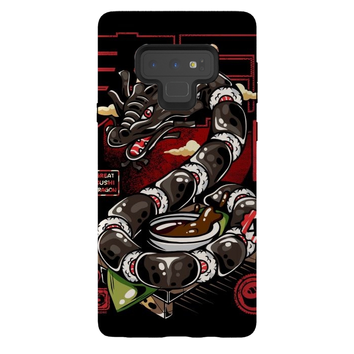 Galaxy Note 9 StrongFit Great Sushi Dragon Japanese by LM2Kone