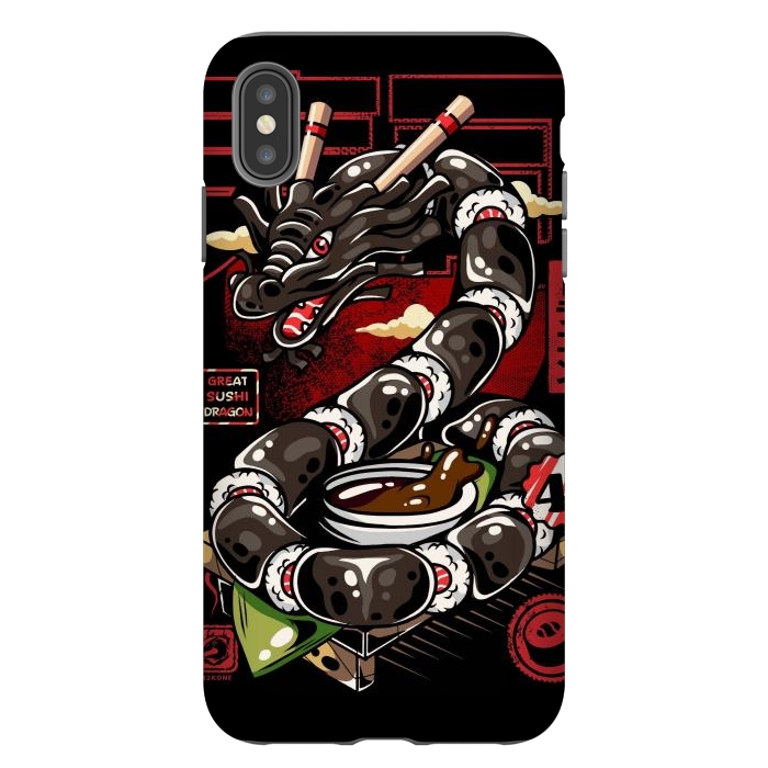 iPhone Xs Max StrongFit Great Sushi Dragon Japanese by LM2Kone