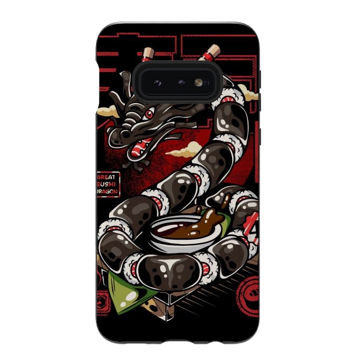 Galaxy S10e StrongFit Great Sushi Dragon Japanese by LM2Kone