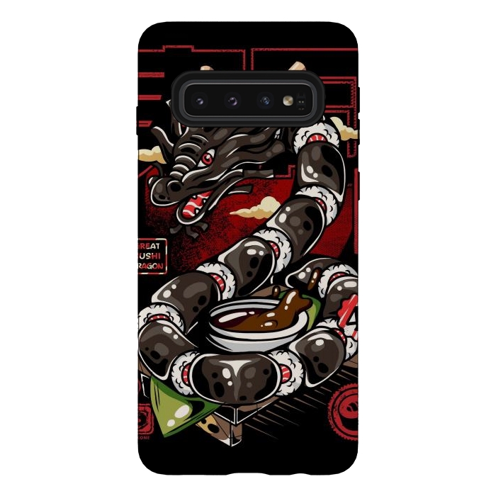 Galaxy S10 StrongFit Great Sushi Dragon Japanese by LM2Kone