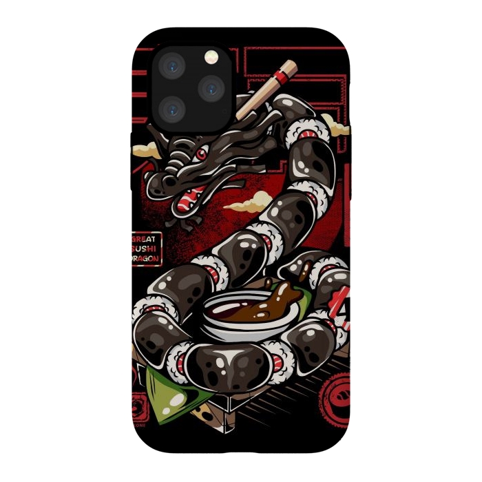 iPhone 11 Pro StrongFit Great Sushi Dragon Japanese by LM2Kone