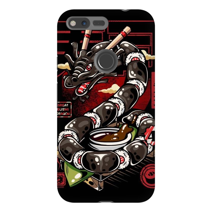 Pixel XL StrongFit Great Sushi Dragon Japanese by LM2Kone