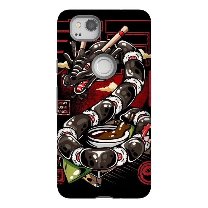 Pixel 2 StrongFit Great Sushi Dragon Japanese by LM2Kone