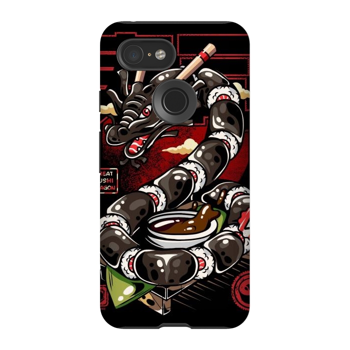 Pixel 3 StrongFit Great Sushi Dragon Japanese by LM2Kone